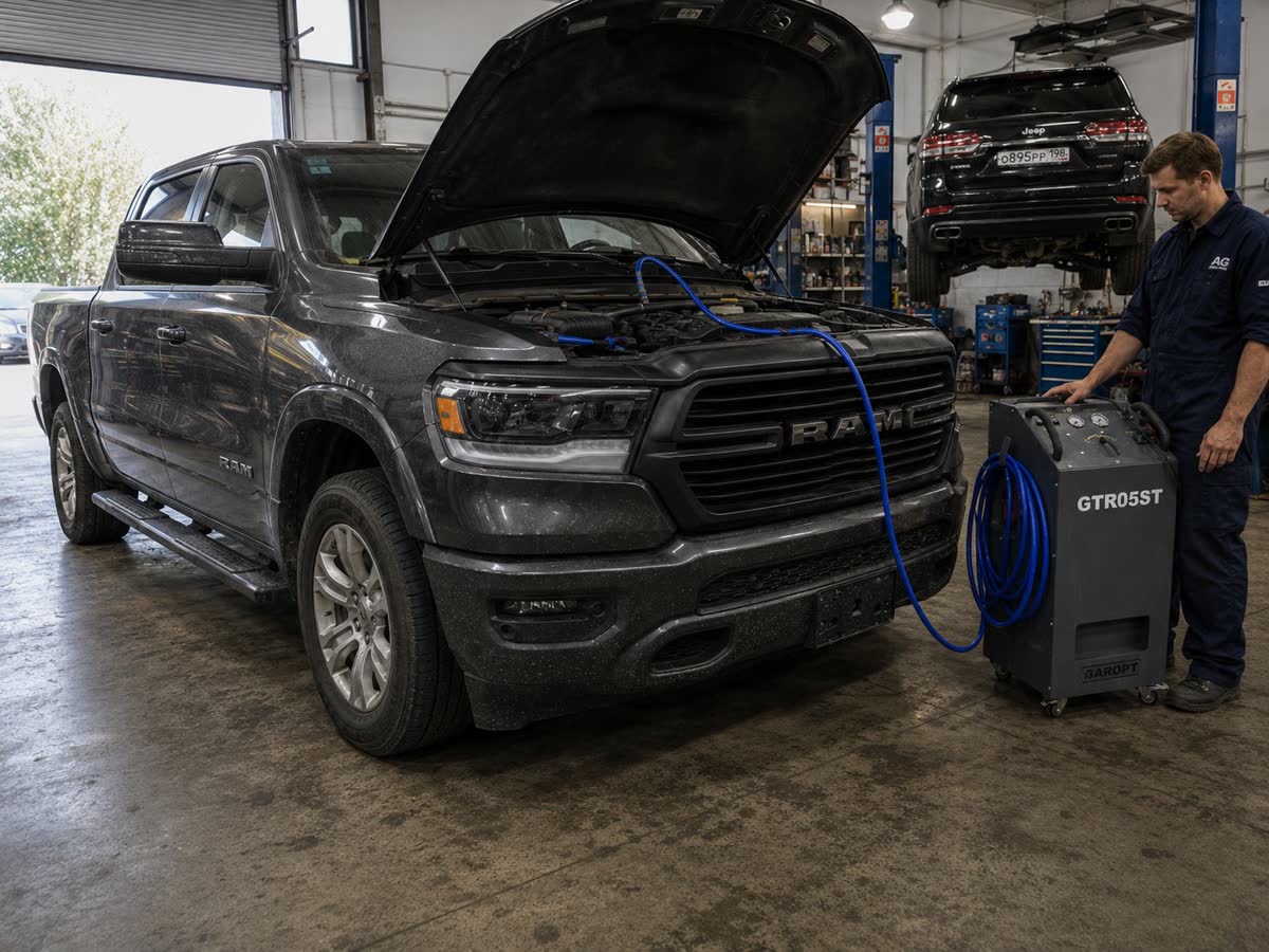 RAM 1500 на аппаратной промывке системы охлаждения на стенде GAROPT GTR05ST